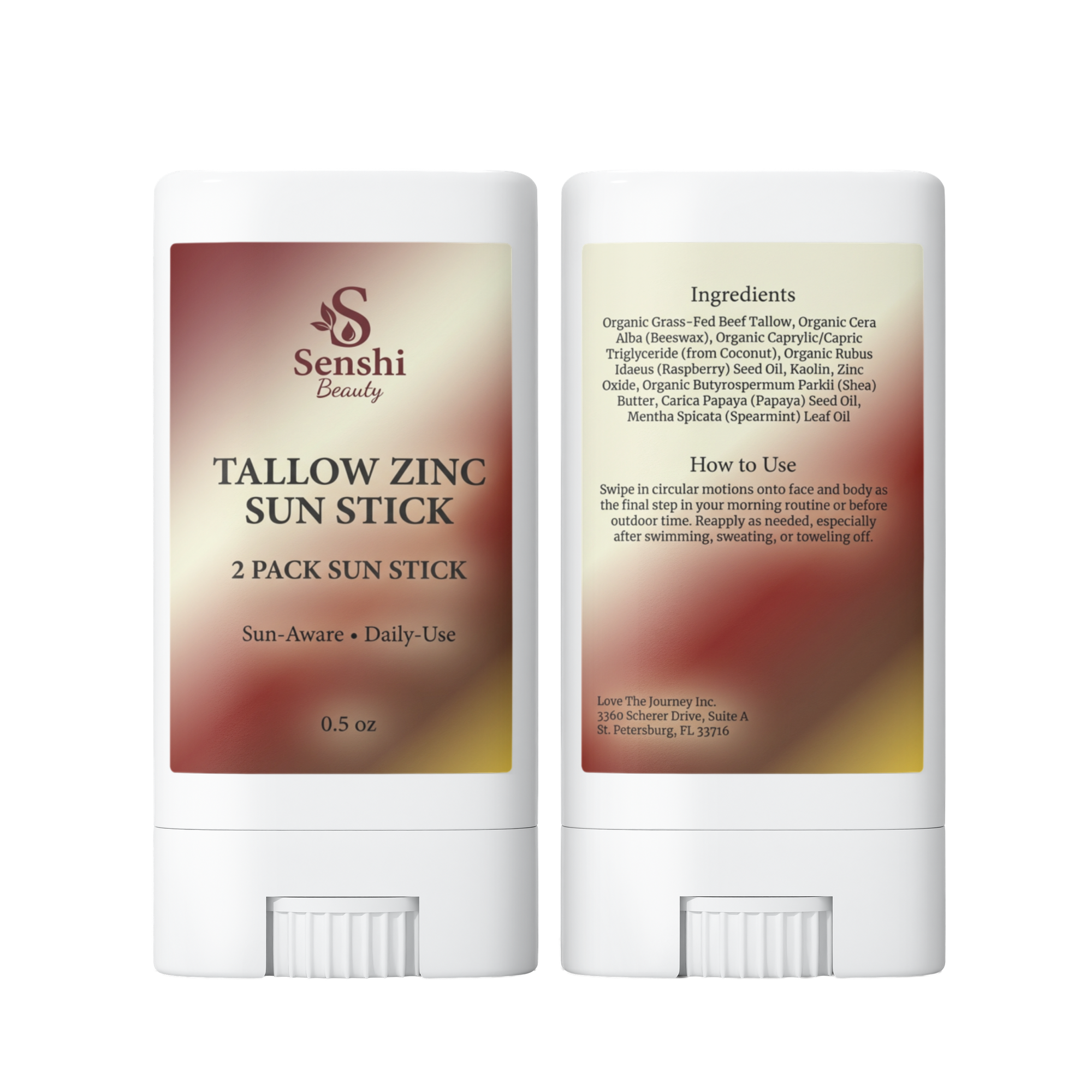 2 Pack Tallow Zinc Sun Stick
