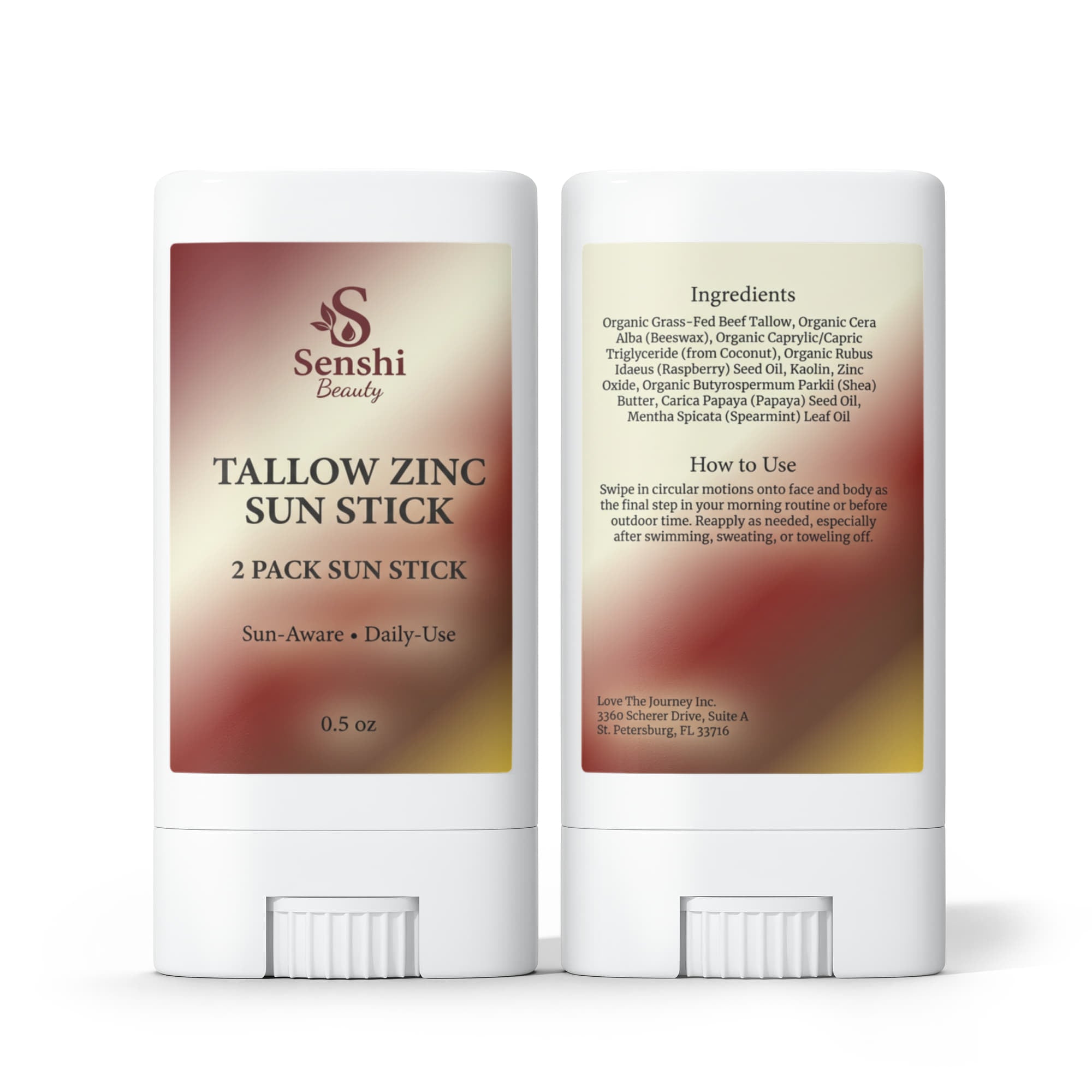 2 Pack Tallow Zinc Sun Stick