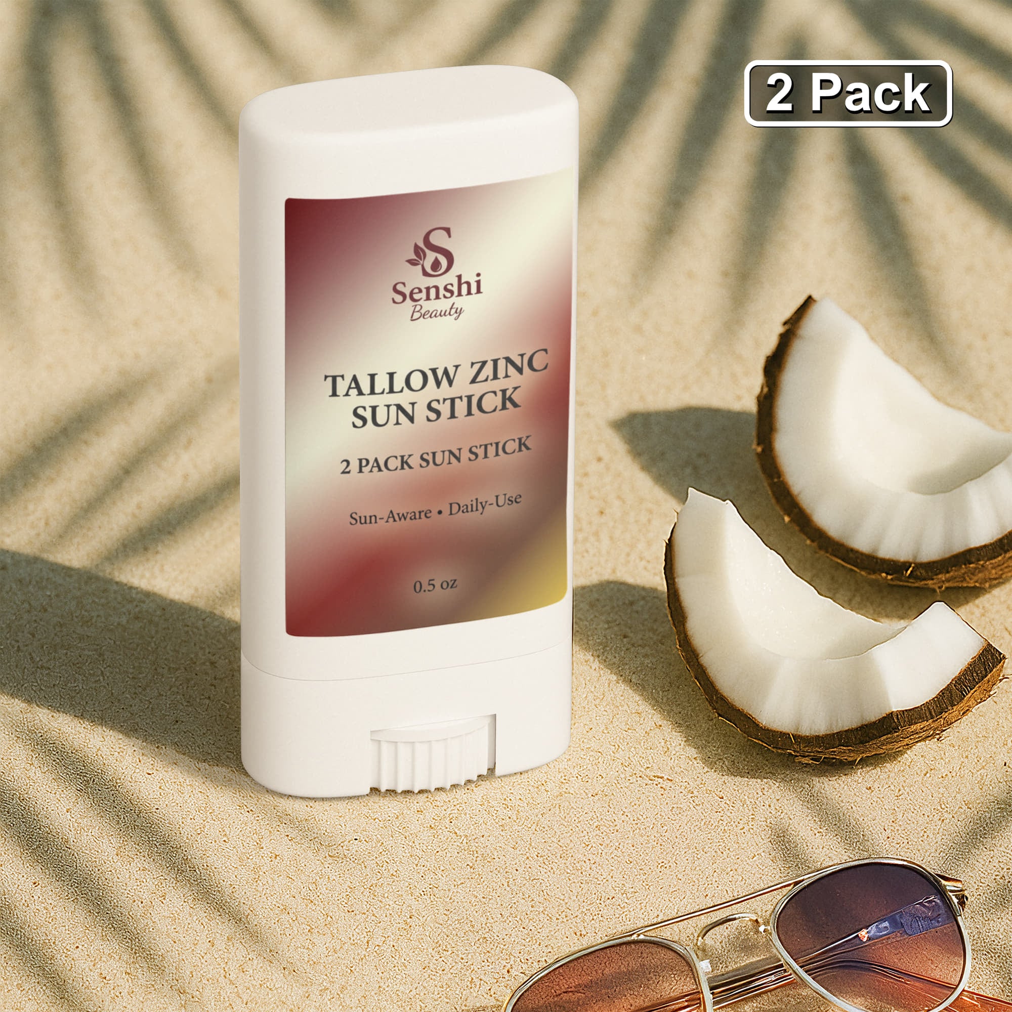 2 Pack Tallow Zinc Sun Stick